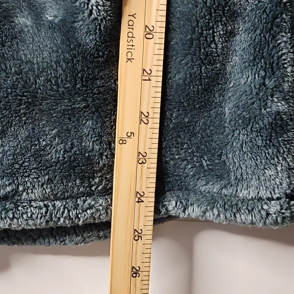 32 Degrees Heat Plush Faux Fur Zip Jacket Cozy Hunter Green XS Soft Stand Collar